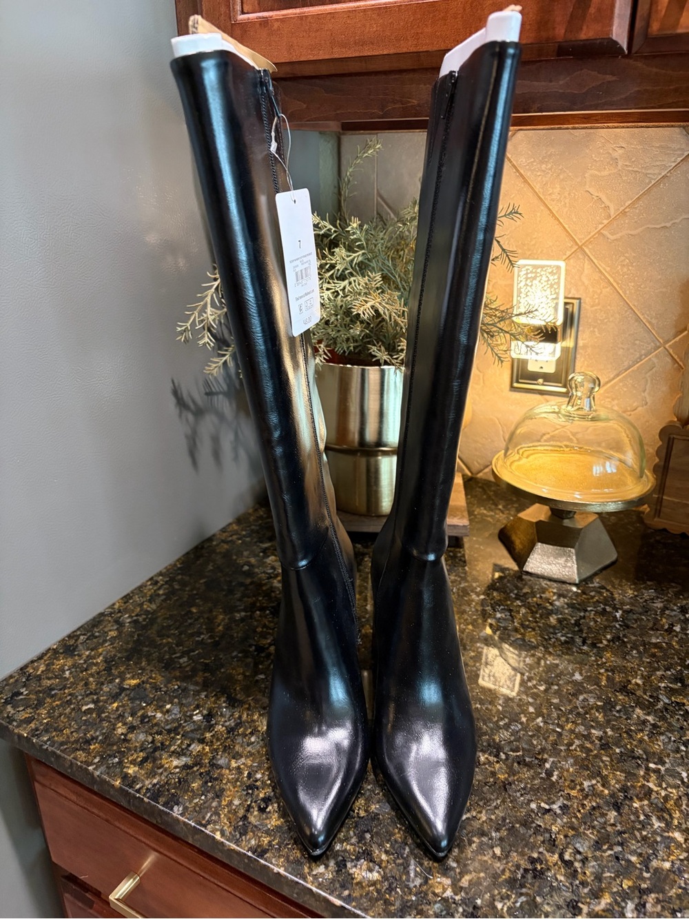 Scoop Women's Faux Leather Tall Stove Pipe Boots